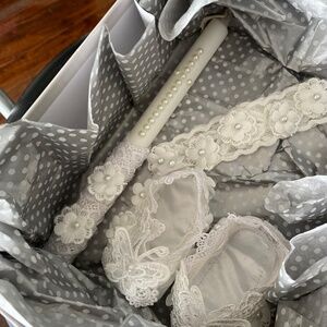 Custom ORDER 3-Piece Handmade Baptism & Christening Heirloom Set